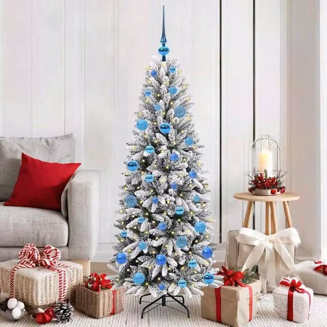 Berkfield Home Artificial Green Christmas Tree with 150 White LEDs, H x W x D: 150 x 63 x 63 cm – 1