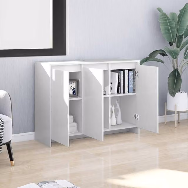 Berkfield Home White Matt MDF Sideboard W/D/H: 102 x 33 x 75 cm – 1