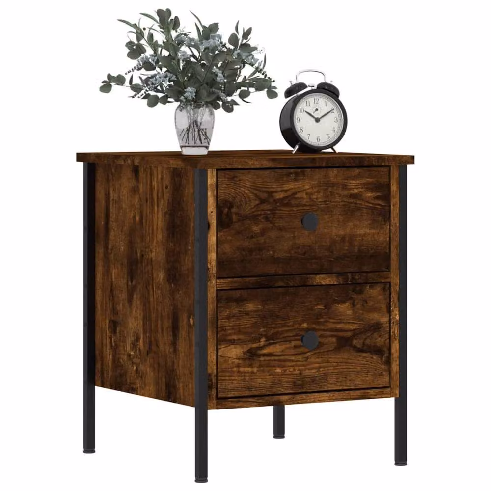 Berkfield Home Bedside Cabinet in Smoked Oak Brown, W/D/H: 40 x 42 x 50 cm – 3