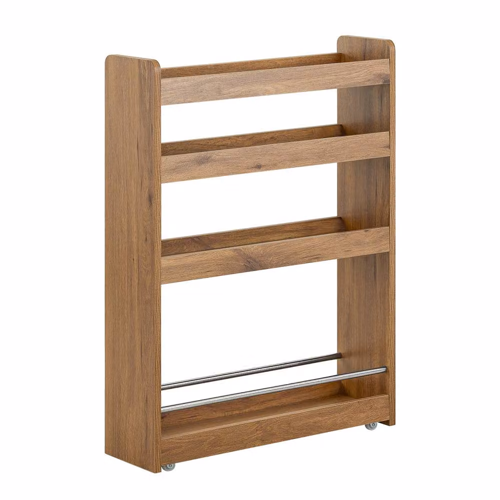 SoBuy Slim Kitchen Trolley with 4 Shelves and Castors in Brown – 2
