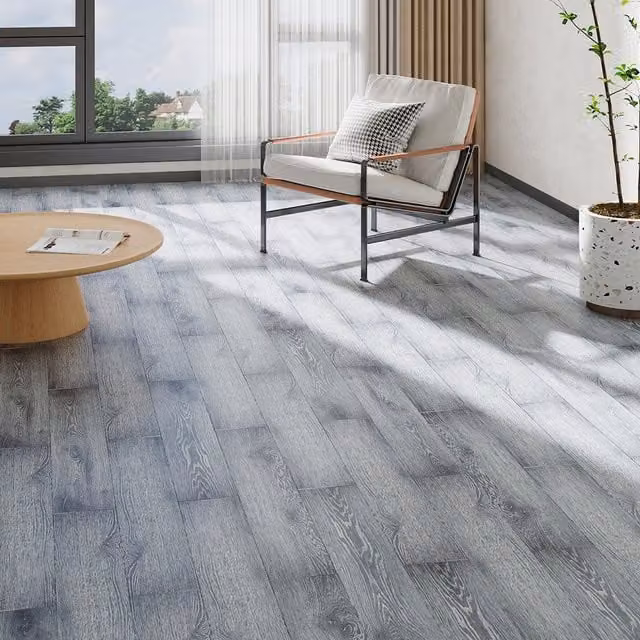 Lifeideas Set of 36 Self Adhesive Wood Look PVC Flooring in Charcoal Grey
