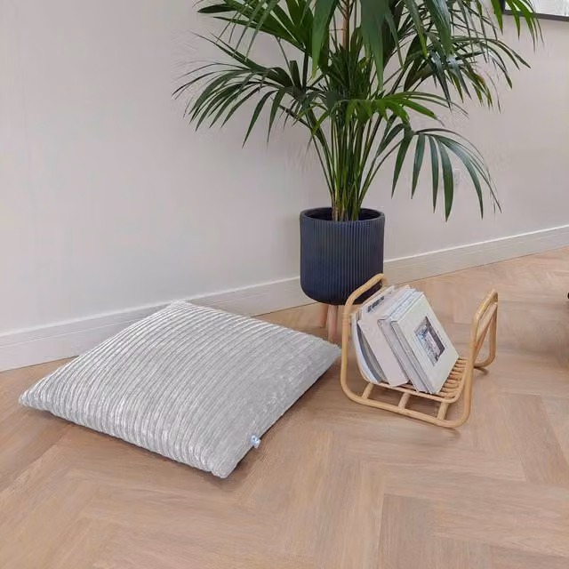 rucomfy Jumbo Cord Bean Bag Floor Cushion in Light Grey – 1
