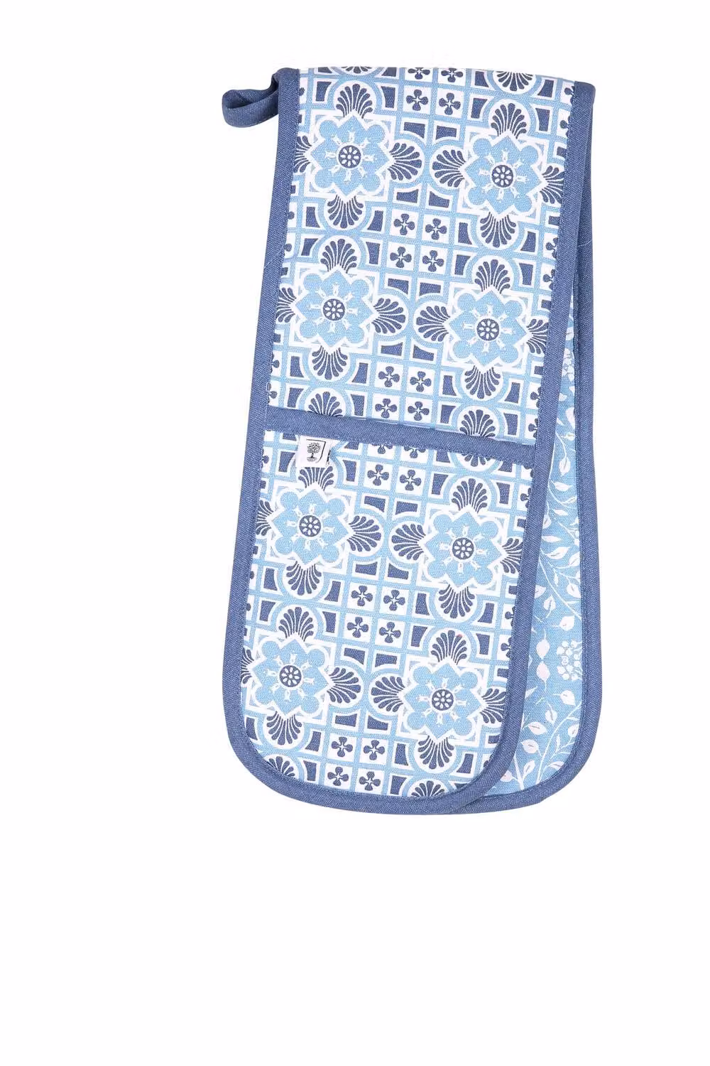 RHS Gertrude Jekyll Blue Cotton Double Oven Gloves – 2
