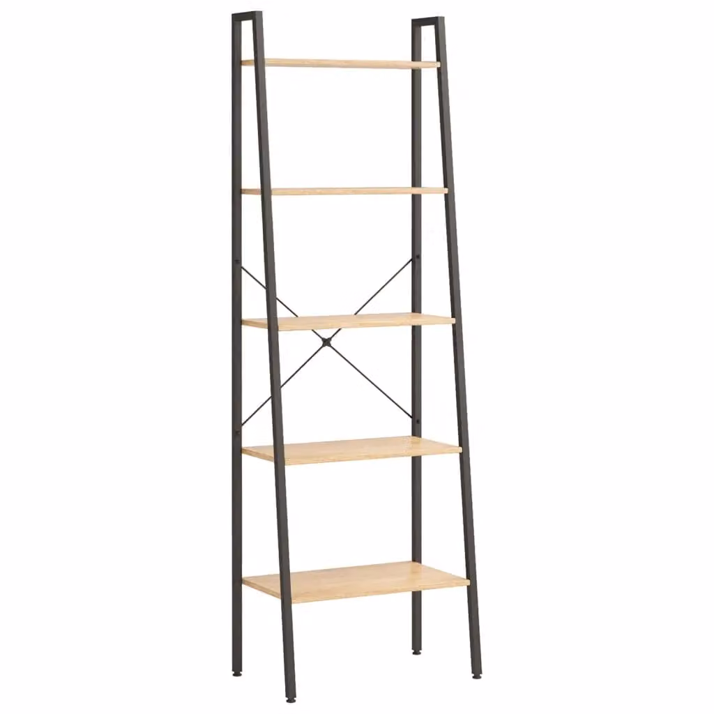 Berkfield Home 5-Tier Standing Shelf, Brown and Black, W/D/H: 56 x 35 x 174 cm – 2
