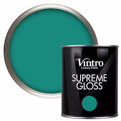 Vintro High Gloss Water Based Interior and Exterior Paint for Walls, Wood and Trim, Emerald Green, 1 l