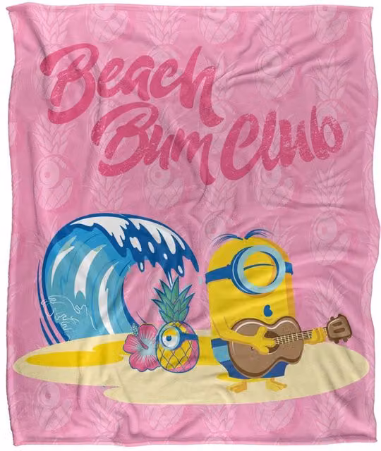 Universal Minions Beach Bum Stuart Soft Throw Blanket, Multicolour, W: 152 cm, D: 127 cm