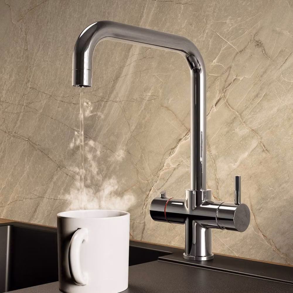 Nes Home 3 in 1 Single Lever Boiling Water Kitchen Mixer Tap Set in Chrome Silver – 2