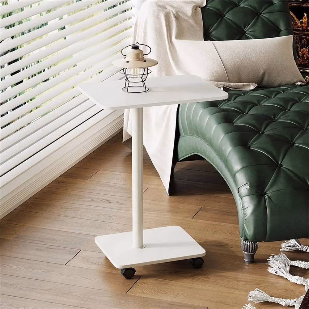 Kelvenix 2-Tier Mobile Side Table with Castors, White – 3