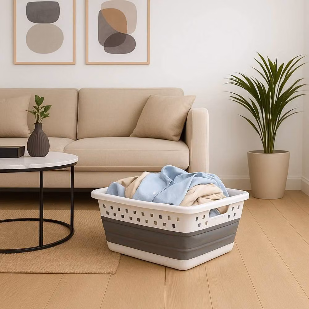 Havendro 42L Collapsible Laundry Basket with Handles, Grey – 4