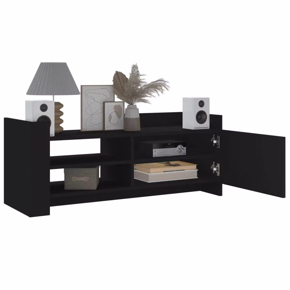 Berkfield Home Modern Matt Black TV Cabinet in MDF, W/D/H: 100 x 35 x 40 cm – 2