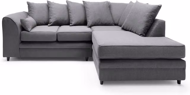 Abakus Direct Darcy Right-Hand Corner Sofa in Grey Fabric