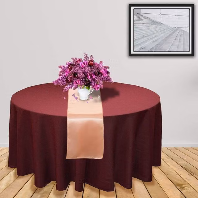 Trimming Shop Plain Satin Table Runner in Peach