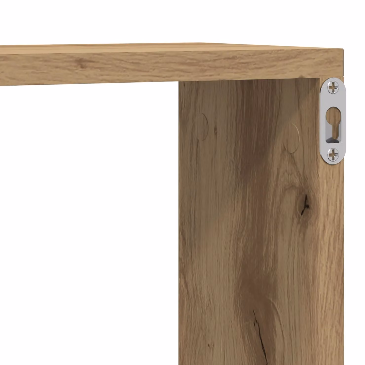 Berkfield Home Set of 4 Artisan Oak Wall Shelves, Brown, W: 80 cm, D: 15 cm, H: 26 cm – 3