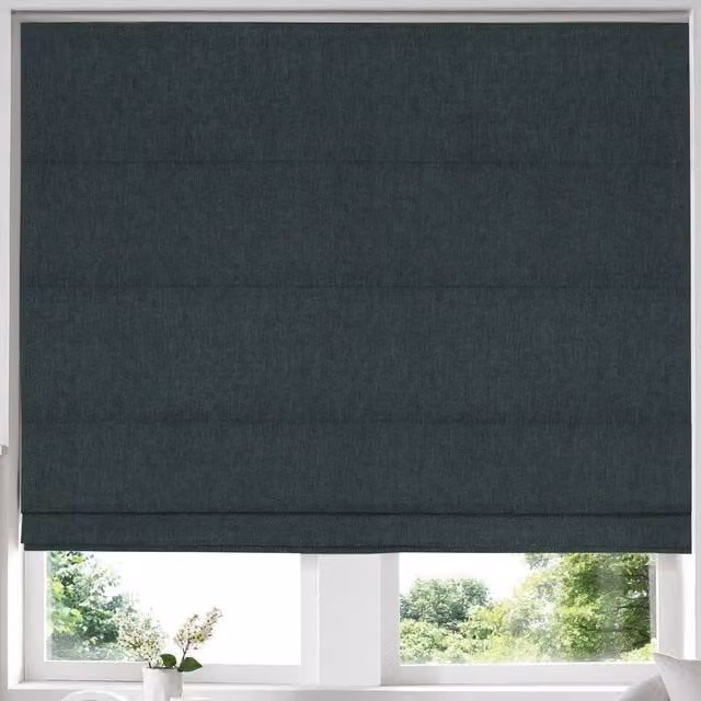 Terrys Grey Plain Blackout Polyester Made to Measure Roman Blind