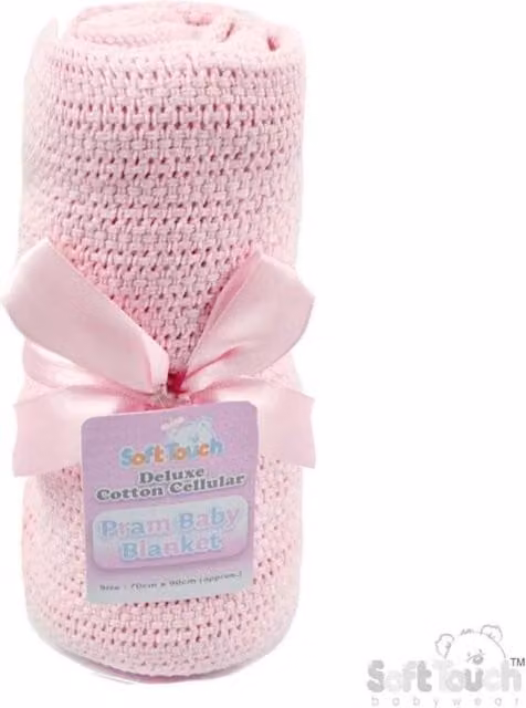 KDMD Pink Deluxe Personalised Cotton Baby Blanket