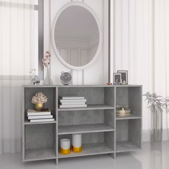 Berkfield Home Modern Sideboard in Concrete Grey, W/D/H: 120 x 30 x 75 cm – 1
