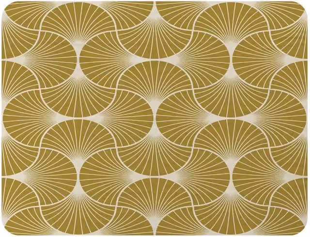 Benjamin Tate Design Geometric Shells Fleece Blanket in Gold and Beige, W/D/H: 120 x 150 cm – 2