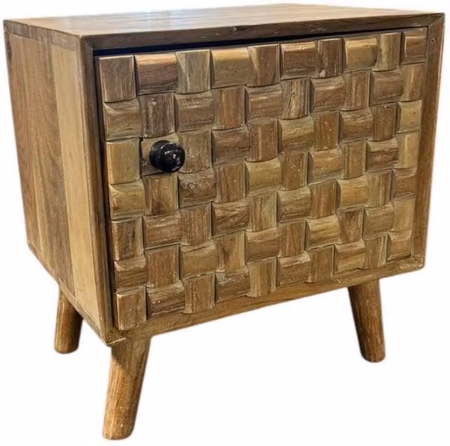 Minster Wood Bedside Cabinet in Brown, W: 47 cm, D: 35 cm, H: 43 cm