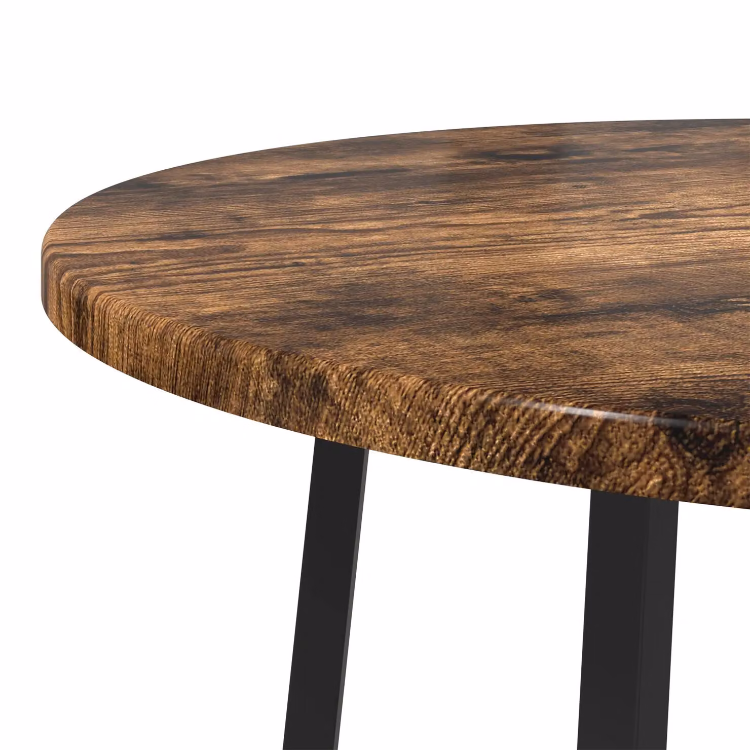 Berkfield Home Set of 2 Round Nested Side Tables in Smoked Oak and Brown Metal – 4