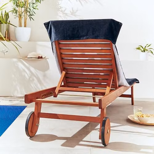 Catherine Lansfield Reserved Black Cotton Sun Lounger Towel W: 78 cm, L: 200 cm – 2