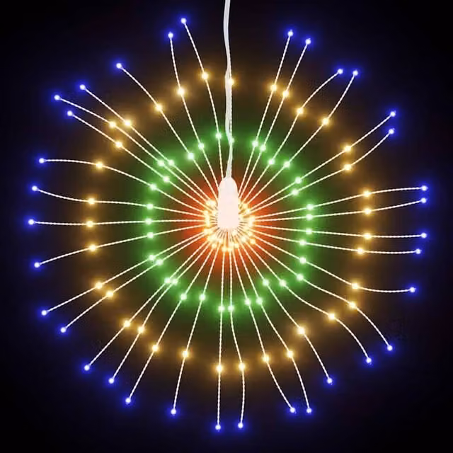 Berkfield Home Festive Christmas Starburst Light with 140 Multicolour LEDs, Diameter: 17 cm – 1