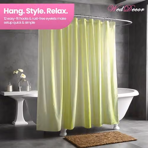 WedDecor Waterproof PEVA Shower Curtain in Green or Blue, W/D/H: 180 x 180 x 180 cm – 3