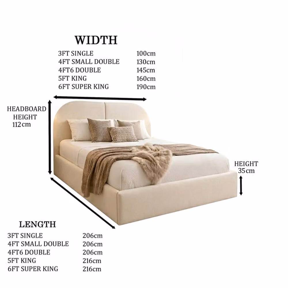 Desire Deco Dolores Upholstered Plush Velvet Storage Bed Frame with Lift Up Base in Beige, W/D/H: 180 x 200 cm – 2