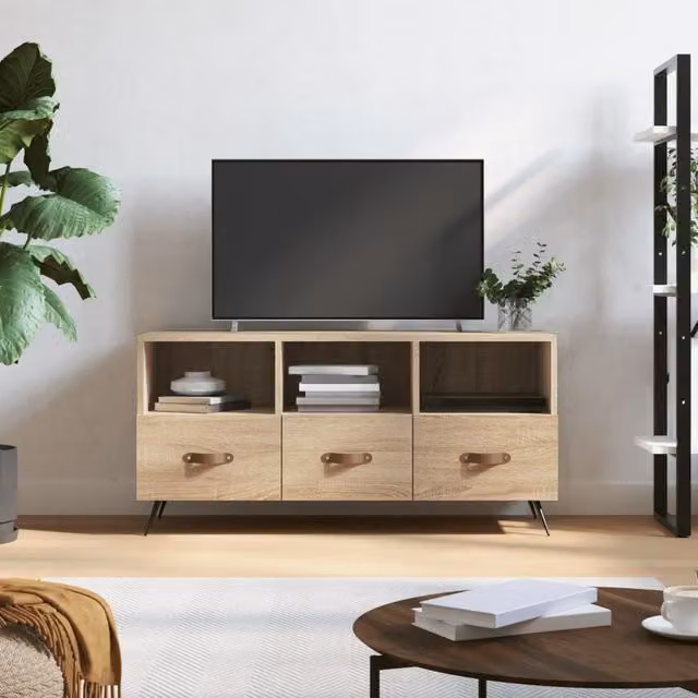 Berkfield Home Sonoma Oak TV Cabinet in Brown, W/D/H: 102 x 36 x 50 cm