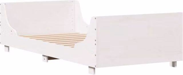 Berkfield Home Modern Small Single Bed Frame in White Solid Pine Wood W/D/H: 80 x 190 cm