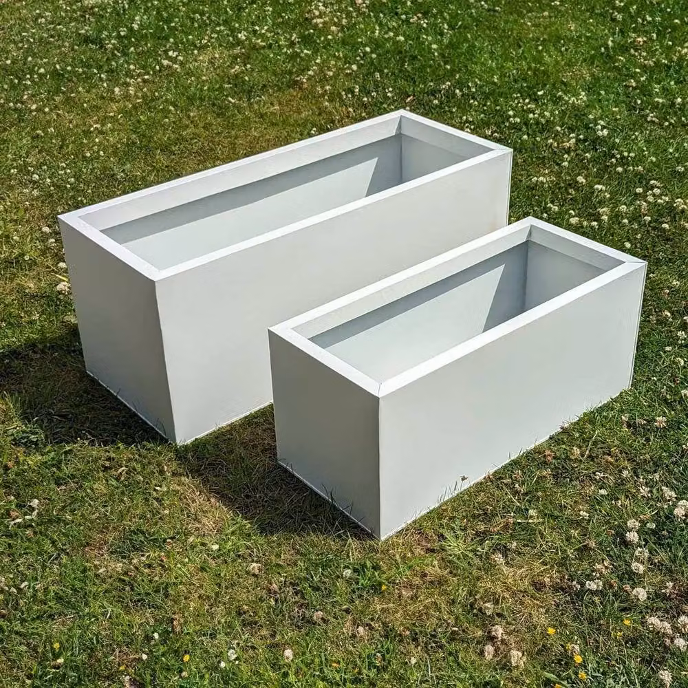 Tulipy Galvanised Steel Trough Planter, Matte White, W: 24 cm, D: 24 cm, H: 24 cm – 7