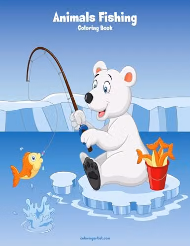 Animals Fishing Coloring Book 1: Volume 1 by Createspace, Multicolour, W: 21.59 cm, H: 27.94 cm