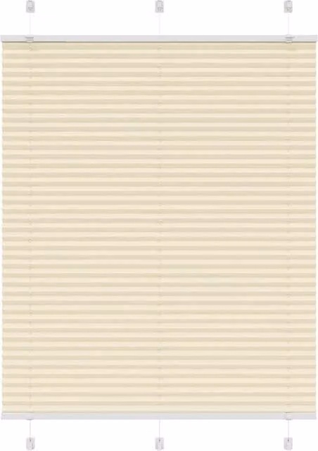Berkfield Home Single Pleat Fabric Blind in Beige, W: 110 cm, H: 150 cm