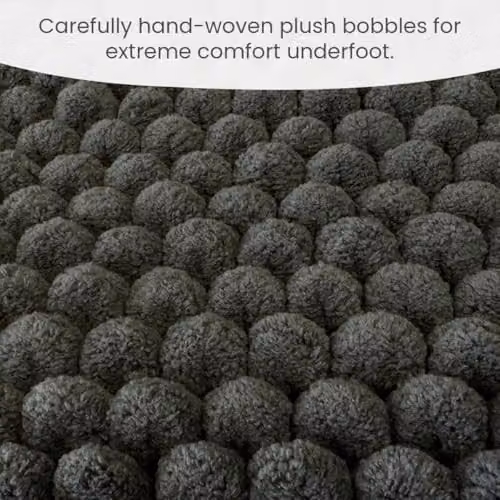 Allure Bath Fashions Luxury Chunky Bobble Bath Mat in Dark Grey, W: 50 cm, D: 80 cm – 4