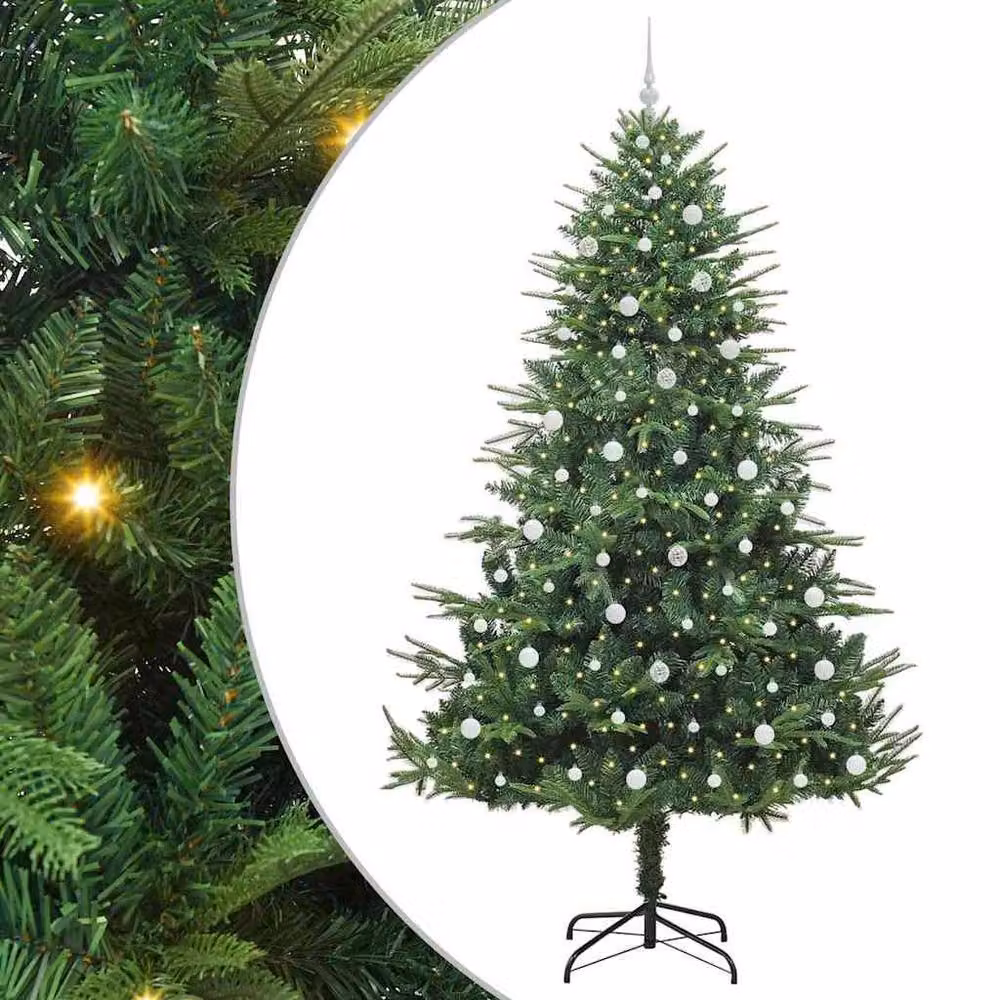 Berkfield Home Artificial Pre-lit Christmas Tree with Ball Set, Green, Height: 240 cm – 2
