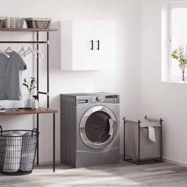 Berkfield Home White Wall Mounted Cabinet with Hinged Doors and Internal Shelves, W/D/H: 60 x 31 x 60 cm – 1