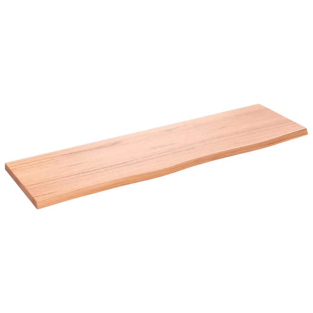 Berkfield Home Bathroom Countertop Live Edge Treated Solid Wood in Brown, W: 100 cm, D: 30 cm, H: 2 cm – 2