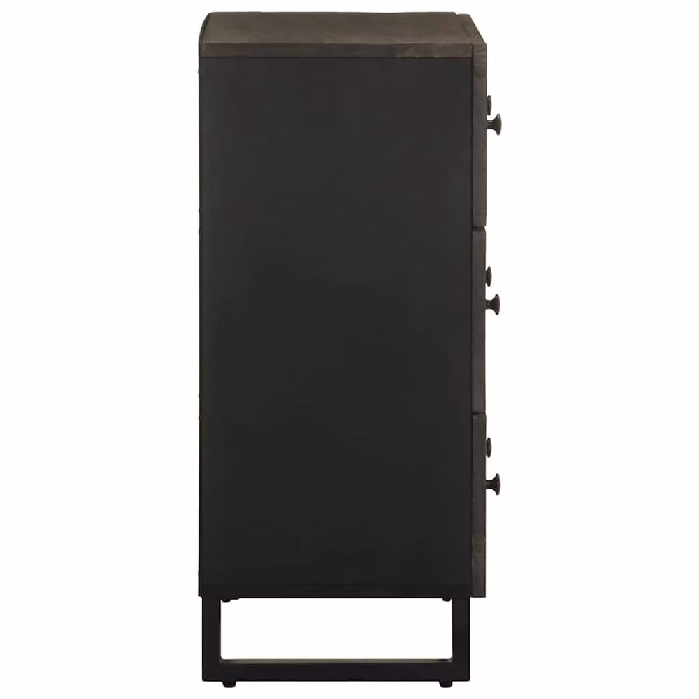 Berkfield Home Black Mango Wood Industrial Sideboard W/D/H: 60 x 33 x 75 cm – 2
