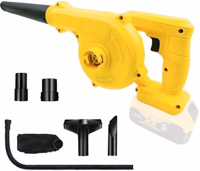 VOGREX Cordless Rechargeable Leaf Blower and Vacuum Compatible with Dewalt, Yellow