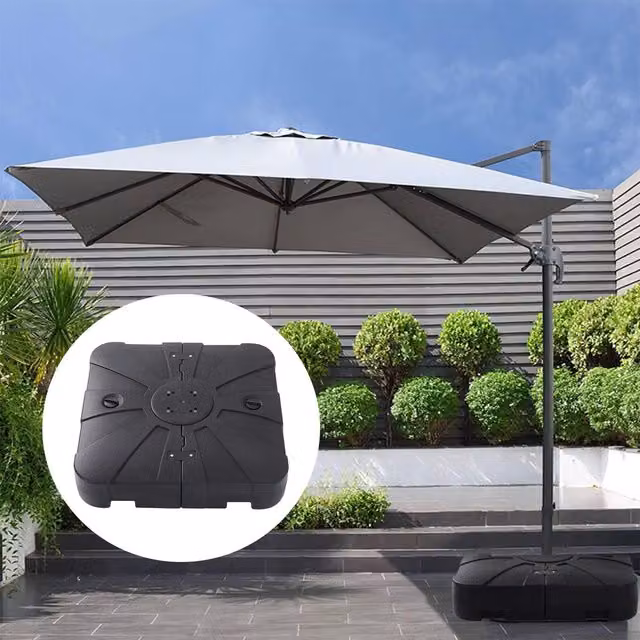 Livingandhome Black Plastic Freestanding Square Outdoor Parasol Base