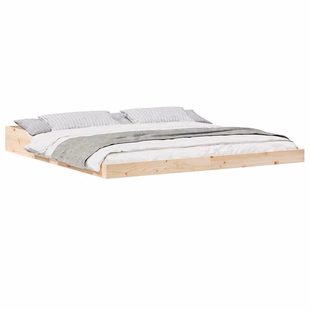 Berkfield Home Brown Solid Pine Wood Bedding W/D/H: 180 x 180 x 180 cm – 2