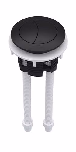 nuie CPB401 Modern Round Toilet Cistern Dual Flush Push Button Accessory, Matt Black, W: 48 mm, H: 160 mm, D: 48 mm