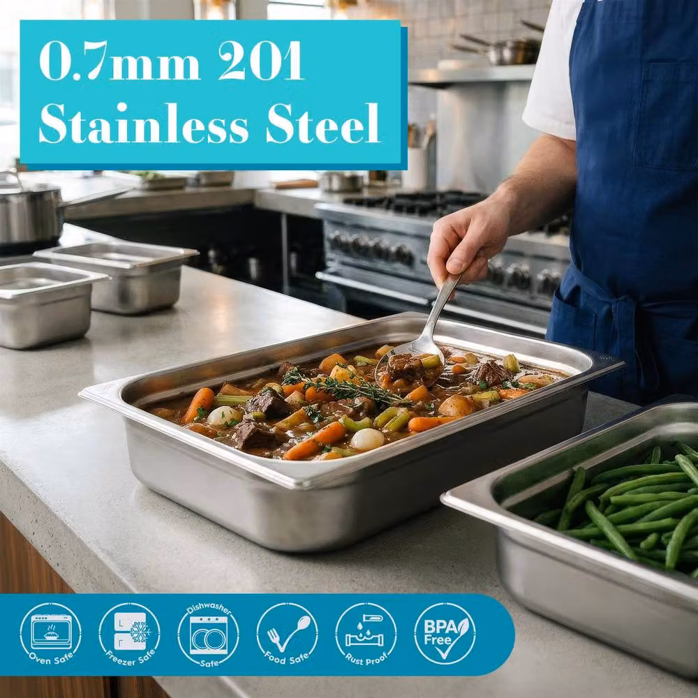 Argon Tableware Stainless Steel Gastronorm Container 1/1, 12.6 l, Silver – 3