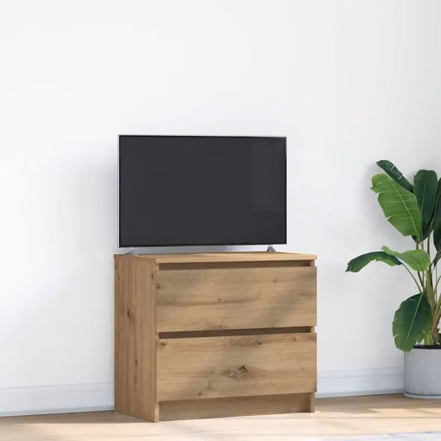 Berkfield Home Artisan Oak TV Cabinet in Brown, W/D/H: 60 x 35 x 54 cm