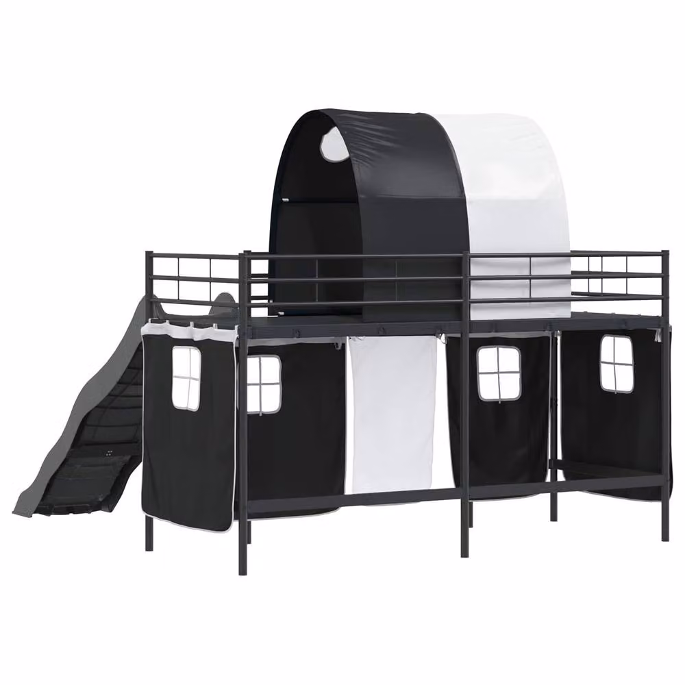 Berkfield Home Kids' Metal Loft Bed Frame in Black, W: 75 cm, L: 190 cm – 6