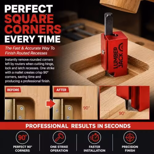 Lumberjack Red Corner Chisel 70mm Tungsten Steel Woodworking Hand Tool – 2