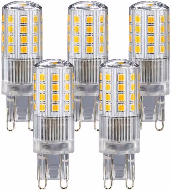 Harper Living 4W G9 LED Capsule Bulb, Cool White, Transparent, Pack of 5, Dimmable