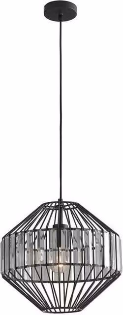 Netlighting OPIUM Black Wire Frame Cylinder Pendant Ceiling Light W/D/H: 3.5 x 3.5 x 36.4 cm – 1