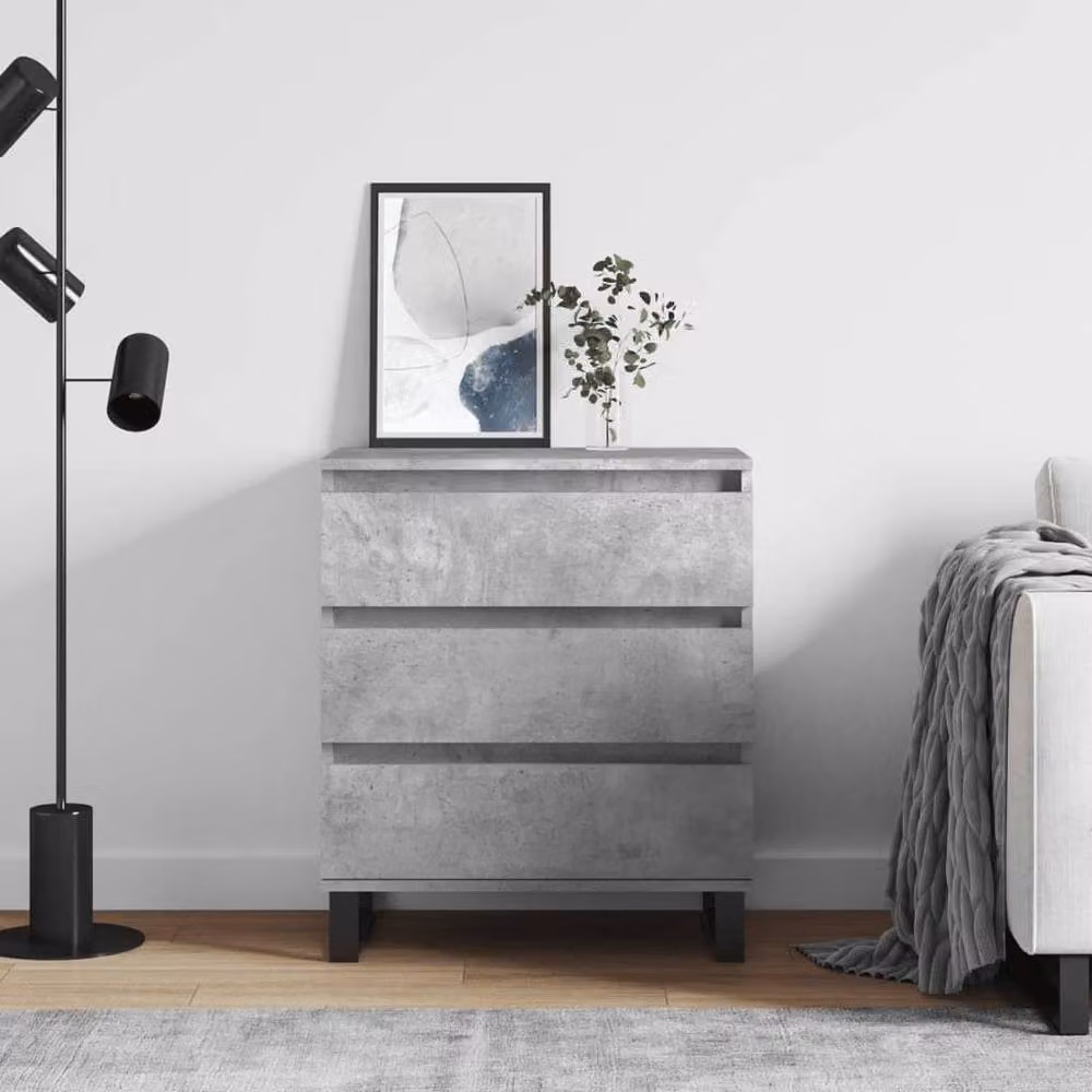 Berkfield Home Sideboard in Concrete Grey, W/D/H: 60 x 35 x 70 cm – 2