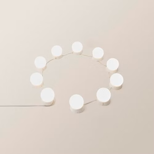 ValueLights LED Hollywood Vanity Mirror Bulb Kit with 10 Dimmable White Stick On Lights