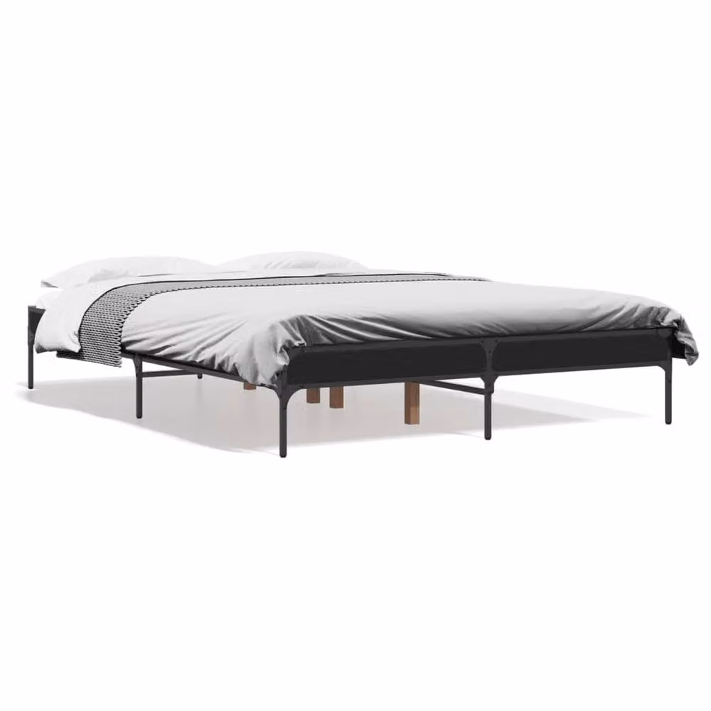 Berkfield Home Durable Small Double Bed Frame in Black, W/D/H: 120 x 200 cm – 3